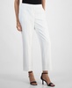 Women's Fly-Front Elastic-Back Ankle Pants, Regular & Petite Sizes
