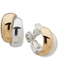 Two-Tone Two-Row Button Clip Earrings