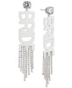 by Nadri Silver-Tone & 18k Gold-Plated Cubic Zirconia Bride Fringe Statement Earrings
