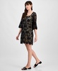 Women's Lace Square-Neck Bell-Sleeve Dress