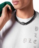 Gunmetal IP Stainless Steel Logo Cuban Link Necklace