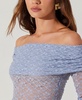 Women's Sheer Lace Diamante Off-The-Shoulder Top