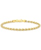 Men's Two-Tone Rope Link Chain Bracelet in Sterling Silver & 14k Gold-Plate