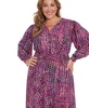 Plus Size Printed Smocked-Waist Dress