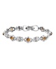 Sterling Silver Tiger's Eye Gemstone Concha Link Bracelet, Size