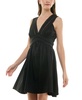 Petite V-Neck Sleeveless Lace-Inset Mini Dress