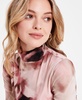 Women's Turtleneck Watercolor Mesh Dress, Exclusively at Macy's