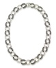 Marcasite and Crystal Pave Oval Interlocking 18" Necklace in Sterling Silver