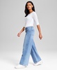 Petite Drawstring Wide-Leg Jeans, Exclusively at Macy's
