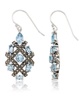 Marcasite and Blue Topaz (6 ct. t.w.)  Drop Wire Earrings in Sterling Silver