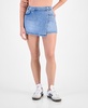 Women's Side-Button Denim Mini Skort, Exclusively at Macy's