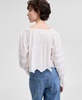 Petite Cotton Pleated Scallop-Hem Blouse, Exclusively at Macy's