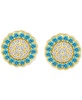 Blue & White Cubic Zirconia Reverse Halo Stud Earrings, Created for Macy's
