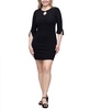 Women's Keyhole Three Quarter Sleeve Mini Dress