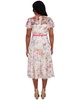 Petite Floral Flutter-Sleeve Belted Midi Dress