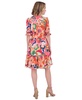 Petite Printed V-Neck Elbow-Sleeve Tie-Waist Dress