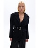 Women's Self-Belted Double Breasted Jacket