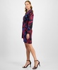 Women's Printed Faux-Wrap Dress