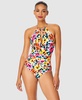 Women's Floral-Print High-Neck One-Piece Swimsuit