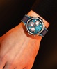 Men's Marine Star E1 Chronograph Blue Leather and Silicone Strap Watch 43mm