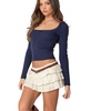 Womens Mora Lace Trim Ribbed T Shirt
