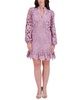 Women's Heavy Floral-Lace Long-Sleeve Mini Dress