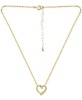 Cubic Zirconia Open Heart Pendant Necklace in 18k Gold-Plated Sterling Silver, 16" + 2" extender, Created for Macy's