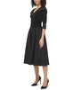 Petite 3/4-Sleeve Portrait-Collar Fit & Flare Dress