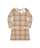 Toddler Girls Organic Long Sleeve Bow Detail Intarsia Sweater Dress