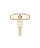 Women's Quartz Octagonal Black and Gold-Tone Metal Alloy Crystal Ring Watch, 19mm