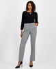 Women's Mini Houndstooth Straight-Leg Pants 