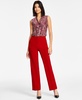 Women's Stretch-Crepe Straight-Leg Pants, Regular & Petite 