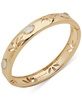 Gold-Tone Mother-of-Pearl & Flower Cutout Bangle Bracelet