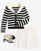 Women's Analissa Cotton Sailor-Collar Cardigan & Antheia Pleated Mini Skirt