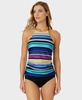 Women's High-Neck Halter Tankini Top & High-Waist Bikini Bottoms 