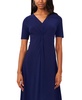 Petite Twist-Front V-Neck Elbow-Sleeve Midi Dress