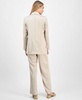 Women's Crinkled Satin Notched Collar One-Button Jacket & Wide-Leg Pants