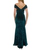 Women's Off-The-Shoulder Textured Velvet Gown