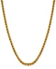 Polished Square Wheat 20" Chain Necklace (3mm) in 14k Gold