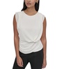 Petite Sleeveless Draped-Front Blouse