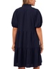 Plus Size Crinkle Short-Sleeve Babydoll Dress
