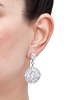 Cubic Zirconia Mixed Cut Circle Cluster Drop Earrings in Sterling Silver