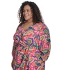 Plus Size Printed Tie-Waist Blouson-Sleeve Maxi Dress