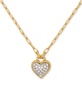Cubic Zirconia Heart Pavé Pendant Necklace, 16" + 3" extender