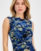 Women's Floral-Print Mesh Ruched Sheath Dress, Exclusively at Macy's