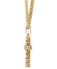 Men's Cubic Zirconia Cross 24" Pendant Necklace in Black-Ion Plated Stainless Steel