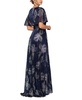 Women's Crinkled Flutter-Sleeve Gown