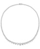 Cubic Zirconia Graduated 17" Necklace in Sterling Silver, Created for Macy's
