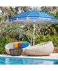 8 ft Portable Beach Umbrella with Sand Anchor and Tilt Mechanism for Garden and Patio