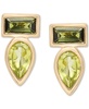 Peridot (3/8 ct. t.w.) & Green Tourmaline (1/3 ct. t.w.) Bezel Stud Earrings in Gold Vermeil (Also available in Morganite & Pink Topaz) Created for Macy's